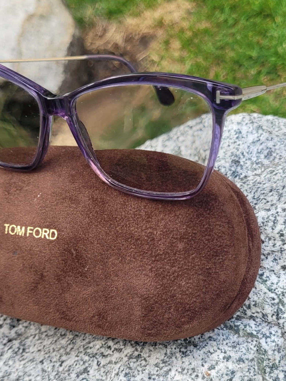 Authentic Tom Ford Translucent Lavender Cat-Eye Prescription Lenses and Case - Picture 6 of 10